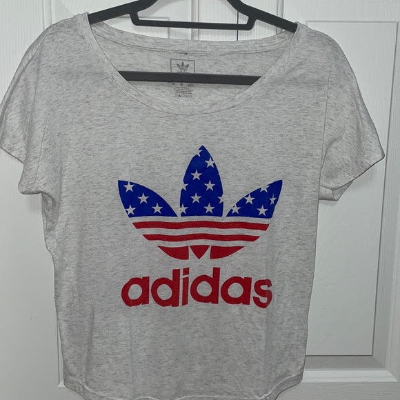 adidas Tops - Adidas Trefoil Women American Flag Logo Tee